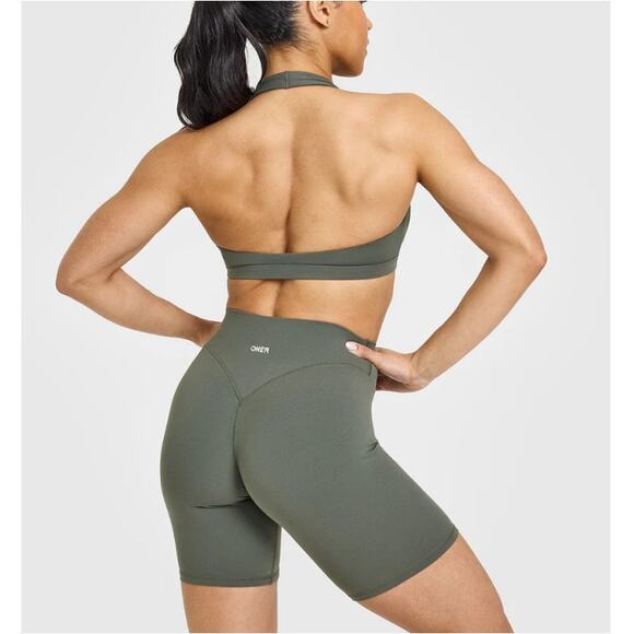 Oner Active Dark Khaki EasyLift Halter Bralette Size S - Picture 2 of 9